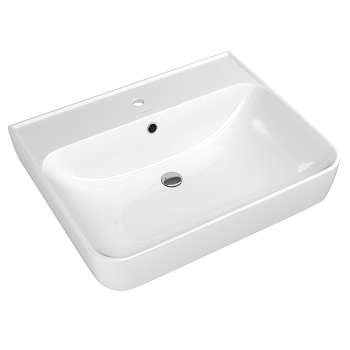 Раковина керамическая Onika Олимпия 4640021061152 61х46 накладная цвет белый 1 отверстие под смеситель