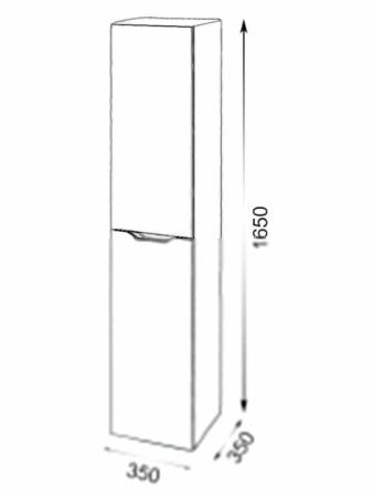 Шкаф-пенал Orange Line Li-35Pub 40х170 подвесной цвет черный