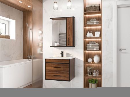 Зеркало-шкаф Misty Кедр П-Кед04060-011П 60х70 подвесной