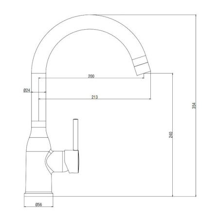 Смеситель для кухни Voda Kitchen K16 на мойку хром