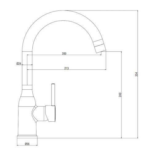 Смеситель для кухни Voda Kitchen K16 на мойку хром - фото 3