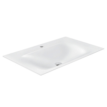 Раковина из искусственного камня Vincea VCB-1F800W 80х50 встраиваемая цвет белый 1 отверстие под смеситель