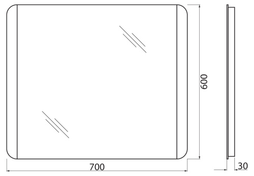 Зеркало BelBagno SPC-CEZ-700-600-LED-BTN 70х60 - фото 5
