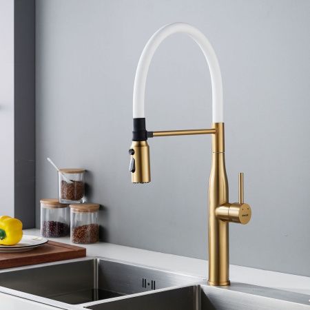 Смеситель для кухни Shevanik S123G-1 на мойку золото