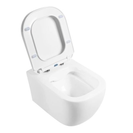 Чаша унитаза подвесная BelBagno GENOVA BB1102CH цвет белый без сиденья безободковая каскадный смыв