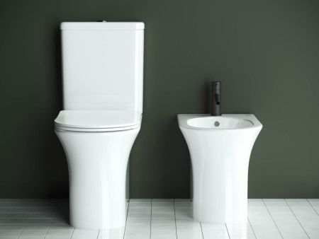 Унитаз напольный с бачком Ceramica Nova STAR CN1904 белый с сиденьем микролифт безободковый душевой смыв