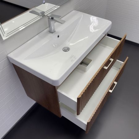 Тумба с раковиной Comforty Ангара 00-00021037CF 90х50 подвесная цвет коричневый