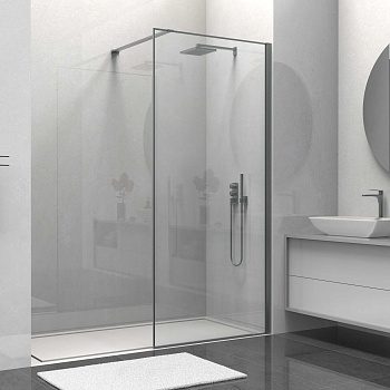 Душевая перегородка Vincea Walk in HS VSW-1HS100CLGM 100х200 стекло прозрачное профиль вороненая сталь