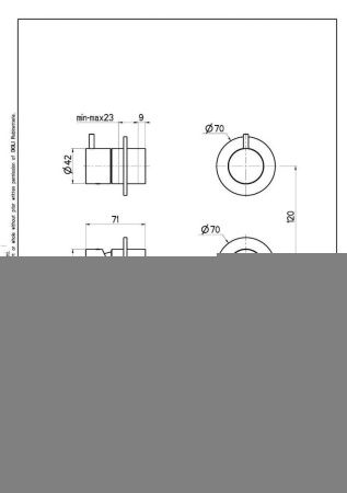 Смеситель Oioli Micro MIED122RO/C47 встраиваемый в стену золото