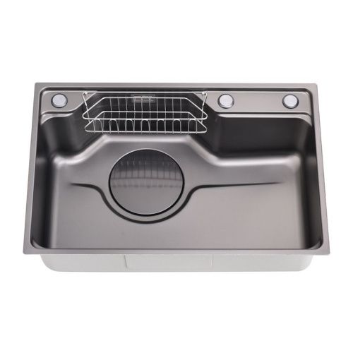 Кухонная мойка Fmark FSC7846Q 78х46 цвет графит поверхность матовая - фото 2