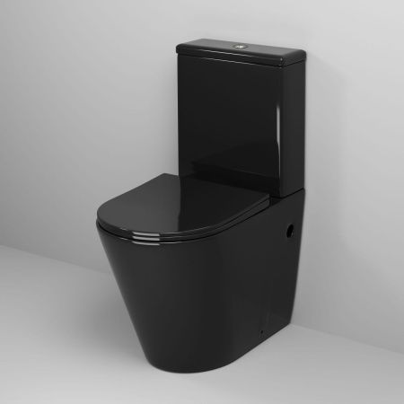 Унитаз напольный с бачком Grossman Color GR-4480BS черный с сиденьем микролифт безободковый каскадный смыв