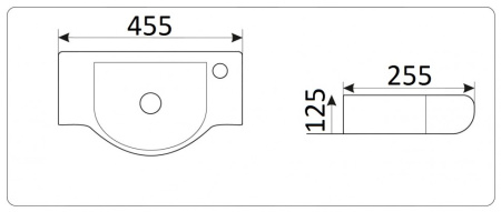 Раковина из санфаянса CeramaLux 9306 46х26 подвесная цвет белый 1 отверстие под смеситель