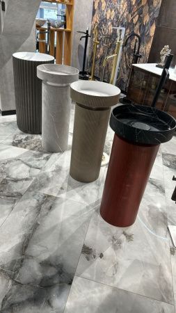 Раковина из искусственного камня Boheme Corian 801-A 40х40 накладная цвет серый