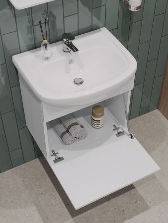 Тумба с раковиной Orange Лайт LRA-50TUW+RA 50х40 цвет белый