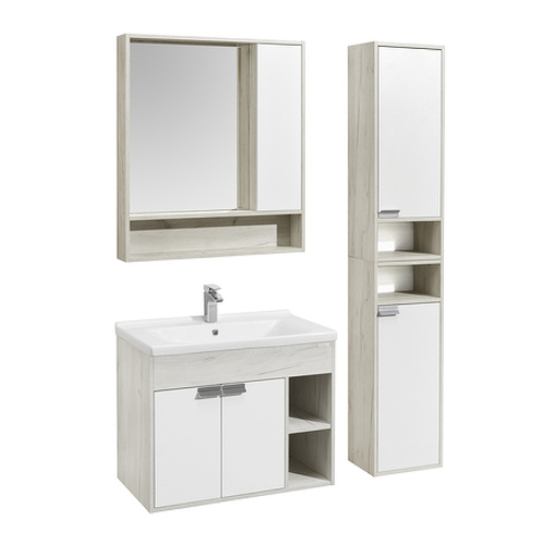 Зеркало-шкаф Aquaton Флай 1A237702FAX10 80х13х91 подвесной цвет дуб светлый - фото 3