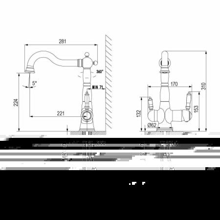 Смеситель для кухни LeMark Villa LM4858B на мойку бронза