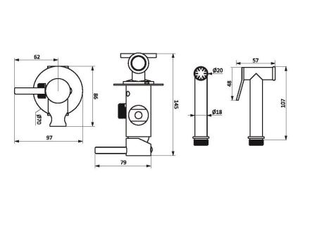 Гигиенический душ со смесителем Damixa Option 217000000 черный