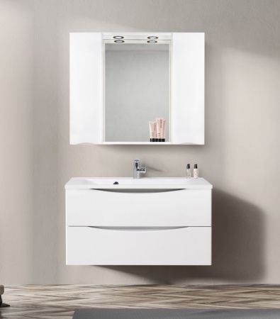 Зеркало-шкаф BelBagno Fly-Marino MARINO-SPC-1000/750-2A-BL-P 100х80 подвесной цвет белый