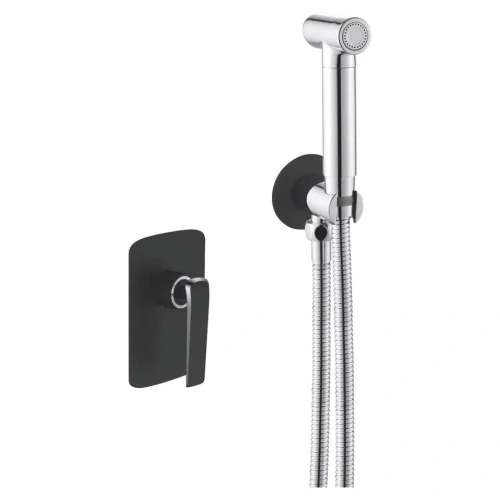 Гигиенический душ со смесителем Rose R1305H черный - фото 2