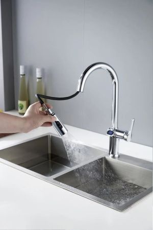 Смеситель для кухни Knotlor KN-100 на мойку хром