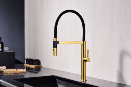 Смеситель для кухни Paulmark LEADER Le214101-BG на мойку золото