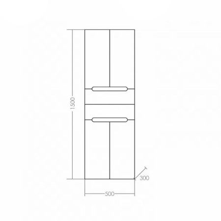 Шкаф-пенал СанТа Лондон 524009 50х150 подвесной цвет белый
