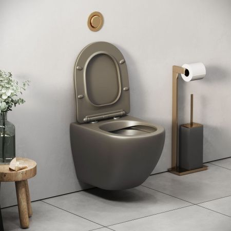 Унитаз подвесной Grossman Color GR-4455GSMS зеленый с сиденьем безободковый каскадный смыв