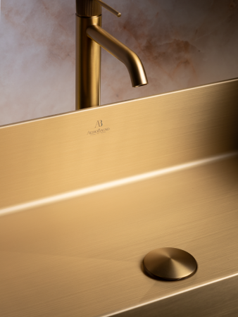 Раковина из нержавеющей стали AltroBagno Solido AltroBagnoSolido001021OrSp 60х40 накладная цвет золото