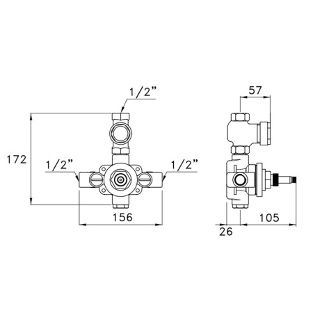 Встраиваемая часть термостатического смесителя для душа Stella UN 06001 0000