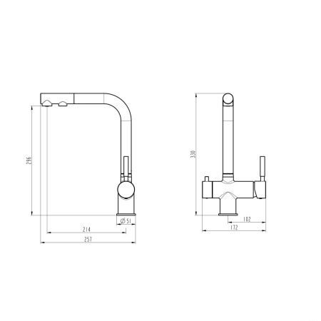 Смеситель для кухни Tokito AISAI TOK-AIS-1021 на мойку хром