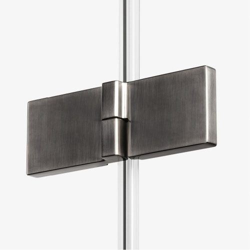 Душевая шторка на ванну New Trendy AVEXA Gunmetal brushed EXK-3530 140х150 стекло прозрачное профиль оружейная сталь - фото 4