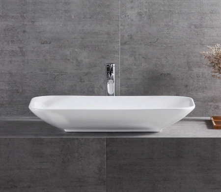 Раковина из санфаянса CeramaLux 9212 55х38 накладная цвет белый