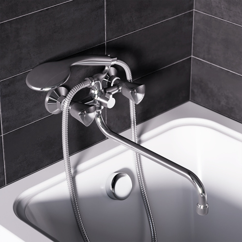 Смеситель для ванны и душа Damixa Object 349500000 настенный хром без термостата