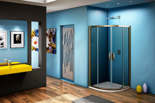 Душевой уголок Good Door JAZZE ДЖ00037 100х100 стекло тонированное профиль бронза без поддона - фото 4
