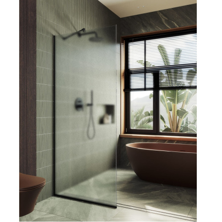 Душевая перегородка Maybah Glass MGD-1357-6у 99х195 стекло тонированное профиль черный