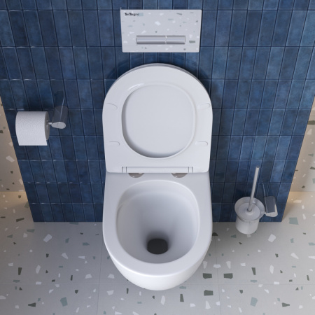 Унитаз подвесной BelBagno SFERA-R BB046CH-TOR/SC белый с сиденьем микролифт безободковый смыв торнадо