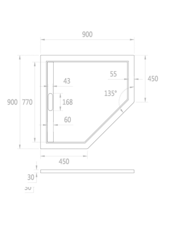 Душевой поддон из искусственного камня WeltWasser WW TR 10000004363 90х90