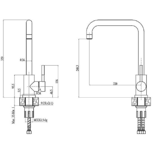 Смеситель для кухни Haiba HB70304-4 на мойку нержавеющая сталь - фото 2