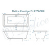 Ванна чугунная Delice Prestige DLR230611R 175х75 пристенная прямоугольная без ножек с отверстиями под ручки