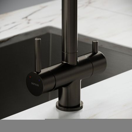 Смеситель для кухни Sancos Spin SC4015GG на мойку вороненая сталь