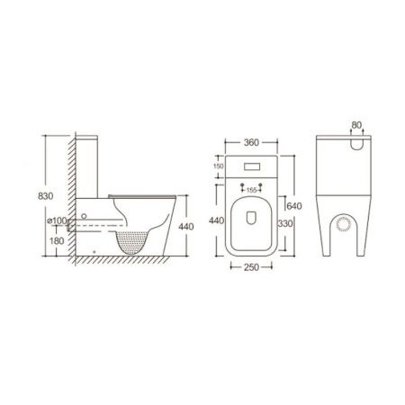 Унитаз напольный с бачком Cerutti SPA CT10314 белый с сиденьем микролифт безободковый каскадный смыв