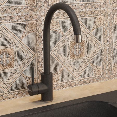 Смеситель для кухни Uperwood Quartz UPD-02-04 UPD-Q-02-04 на мойку черный