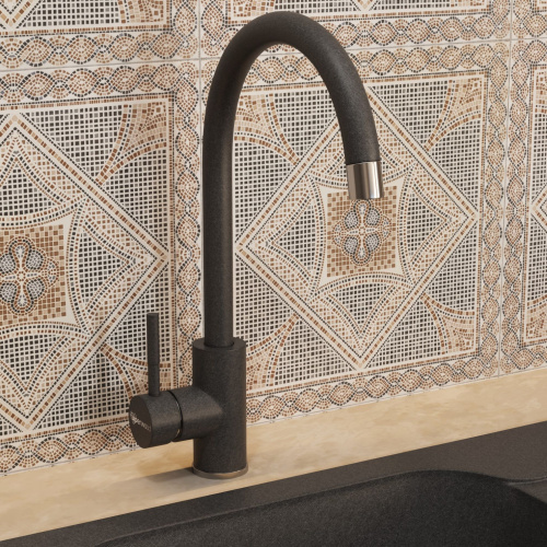 Смеситель для кухни Uperwood Quartz UPD-02-04 UPD-Q-02-04 на мойку/столешницу черный матовый - фото 4