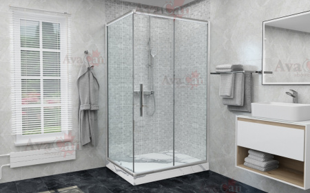 Душевой уголок AvaCan FC-160-SC80 80х80 стекло прозрачное профиль хром глянцевый без поддона
