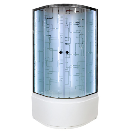 Душевая кабина AvaCan EM5011NLED 110х110 четверть круга без крыши ориентация универсальная