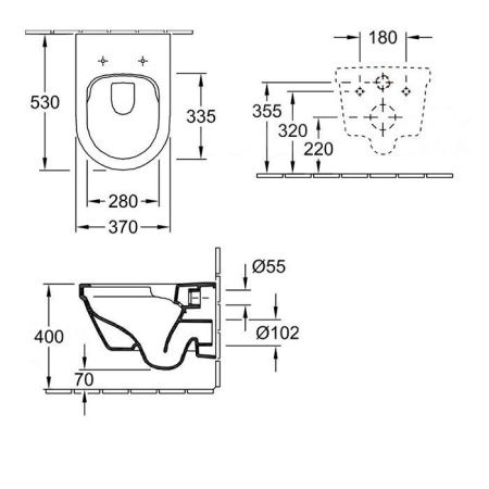 Чаша унитаза подвесная Villeroy Boch Architectura 4694HRR1 цвет белый без сиденья безободковая каскадный смыв