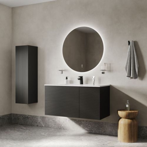 Тумба с раковиной IDDIS Bild BIL10G0i95K 100х45х50 подвесная цвет темно-серый - фото 2