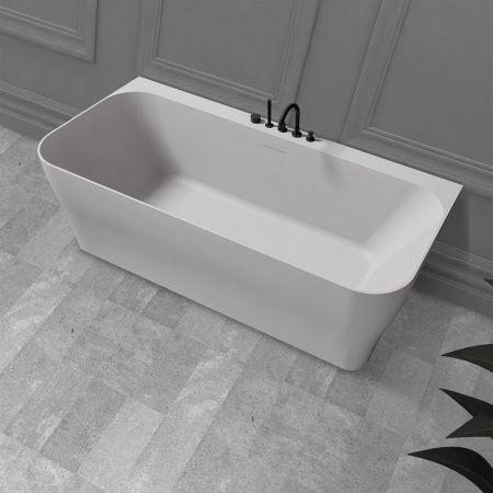 Ванна из искусственного камня Abber Stein AS9616 170х80 пристенная прямоугольная с ножками