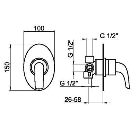 Смеситель для ванны и душа Webert Aria AC0680844 настенный белый/хром