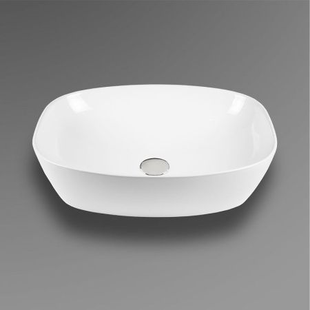 Раковина из сантехнического фарфора Bond Cube S54-608 60х40 накладная цвет черный без отверстий под смеситель